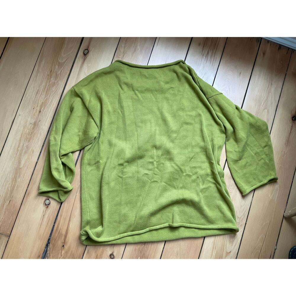 Donni pistachio cotton boatneck sweater large